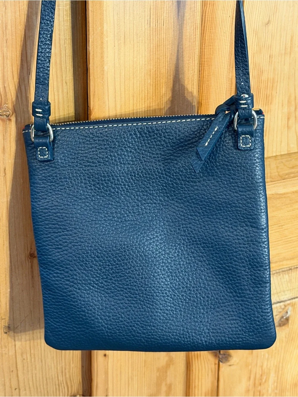 Dooney & Bourke Small Black Crossbody Bag - Classic Leather w/3 Zip Pockets